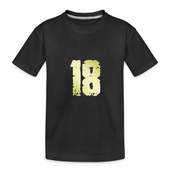 18 Number Vintage - Kids' Premium Organic T-Shirt - black - Front