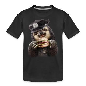 Burger Polizei - Kinder Premium Bio T-Shirt - Schwarz - Vorne