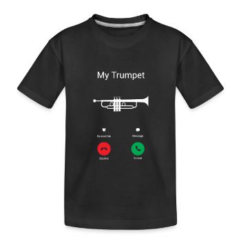 The trumpet calls - Kids' Premium Organic T-Shirt - black - Front