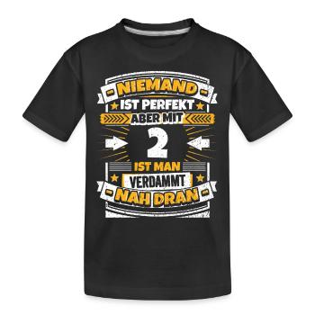 Lustiger Spruch 2. Geburtstag - Kinder Premium Bio T-Shirt - Schwarz - Vorne