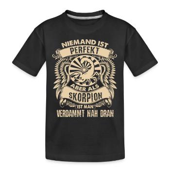 Signe du zodiaque Scorpion - est parfait - DE - T-shirt bio Premium Enfant - noir - Devant