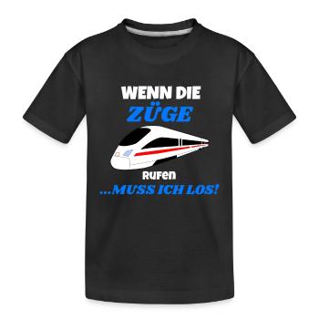 Si les trains appellent je dois aller 2 - T-shirt bio Premium Enfant - noir - Devant