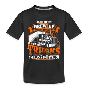 Grew Up - Trucker - EN - Kinder Premium Bio T-Shirt - Schwarz - Vorne