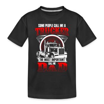 Trucker Dad - EN - Kinder Premium Bio T-Shirt - Schwarz - Vorne