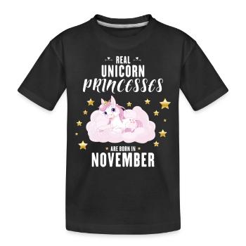 Licorne! Licorne! Anniversaire / Novembre Anniversaire - T-shirt bio Premium Enfant - noir - Devant