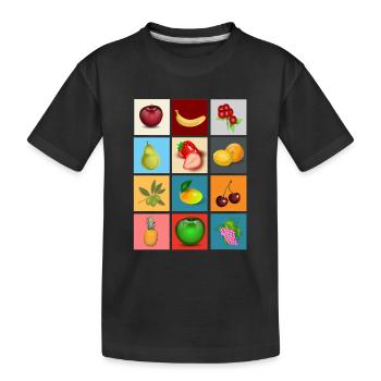 fruits - Kids' Premium Organic T-Shirt - black - Front