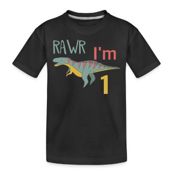 For the first birthday for boys Ceratosaurus - Kids' Premium Organic T-Shirt - black - Front
