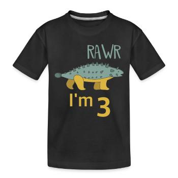 Pour trois garçons d'anniversaire pour les filles Ankylosaure - T-shirt bio Premium Enfant - noir - Devant