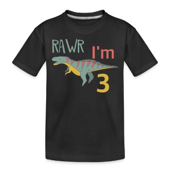 Pour trois garçons d'anniversaire pour les filles Ceratosaurus - T-shirt bio Premium Enfant - noir - Devant