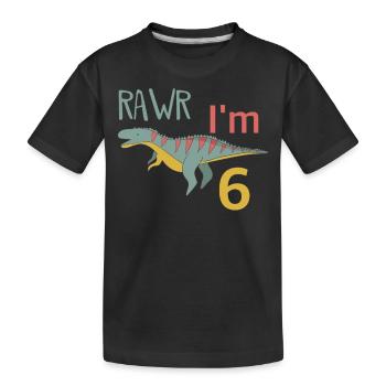 For the 6th birthday for boys Ceratosaurus - Kids' Premium Organic T-Shirt - black - Front