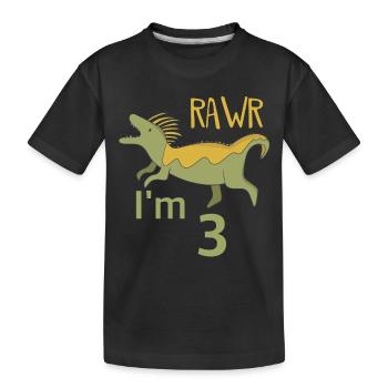 Pour trois garçons d'anniversaire pour les filles Mosasaur - T-shirt bio Premium Enfant - noir - Devant
