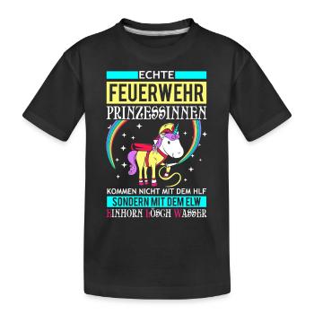 Princesse de feu - Licorne - T-shirt bio Premium Enfant - noir - Devant