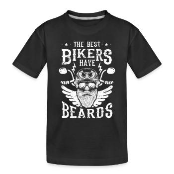 The best bikers have beards - skull motorcycle - Kinder Premium Bio T-Shirt - Schwarz - Vorne
