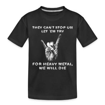 Heavy Metal - Kinder Premium Bio T-Shirt - Schwarz - Vorne
