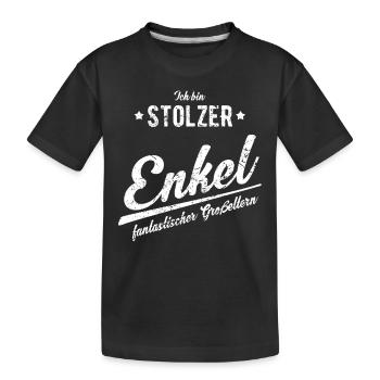 Stolzer Enkel fantastischer Großeltern.- Geschenk - Kinder Premium Bio T-Shirt - Schwarz - Vorne