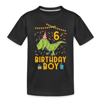 Birthday Boy - 6. Geburtstag - Kinder Premium Bio T-Shirt - Schwarz - Vorne