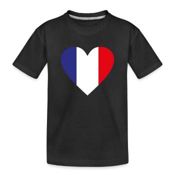 Frankreich - Kinder Premium Bio T-Shirt - Schwarz - Vorne