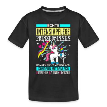 Unicorn - intensive care Princess - Kids' Premium Organic T-Shirt - black - Front