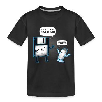 Diskette USB-Stick Retro - Kinder Premium Bio T-Shirt - Schwarz - Vorne