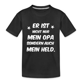 Baby und Kleinkind Motiv "Held" - NorisBabyTee - Kinder Premium Bio T-Shirt - Schwarz - Vorne