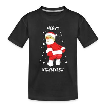 Joyeux Kissmyass Père Noël cadeau - T-shirt bio Premium Enfant - noir - Devant