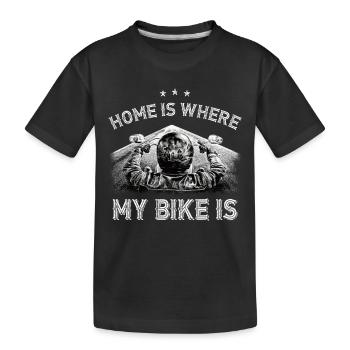 Home is Where My Bike Is - Cooles Biker Shirt - Kinder Premium Bio T-Shirt - Schwarz - Vorne