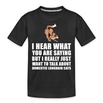 Domestic Longhair Cat Cute Gift - Kids' Premium Organic T-Shirt - black - Front