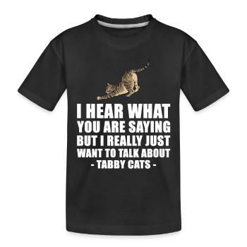 Tabby Cat Cute Gift - Kids' Premium Organic T-Shirt - black - Front