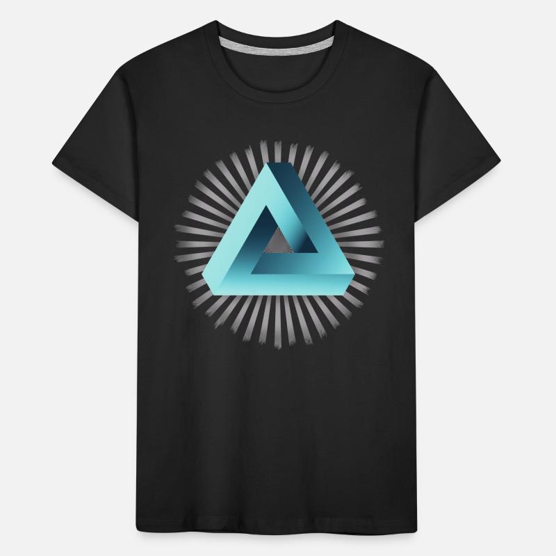 illusion illuminati triangle pyramid nerd math Kids' Premium Organic T-Shirt