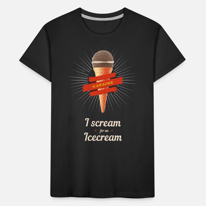 retro micro karaoke singing performance vintage ice cream Kids' Premium Organic T-Shirt