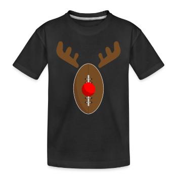 Reindeer Football Christmas - Rentier Football - Kinder Premium Bio T-Shirt - Schwarz - Vorne