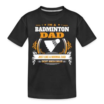 Badminton-Vati-Hemd-Geschenk-Idee - Kinder Premium Bio T-Shirt - Schwarz - Vorne