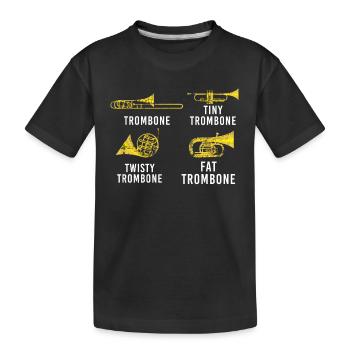 Funny Types Of Trombone - Kids' Premium Organic T-Shirt - black - Front