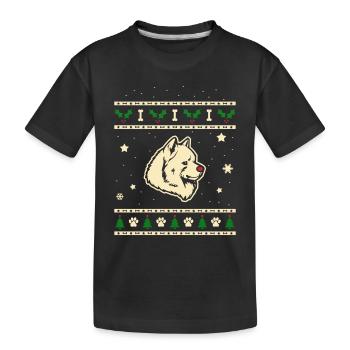 Samojeden Weihnachtsgeschenk - Kinder Premium Bio T-Shirt - Schwarz - Vorne
