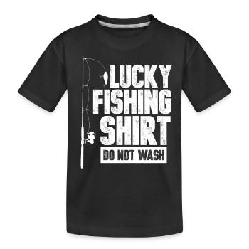 Pêche poisson appât cadeau drôle de Noël - T-shirt bio Premium Enfant - noir - Devant