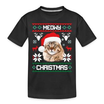 Meowy Noël Maine Coon Cat Joyeux Noël - T-shirt bio Premium Enfant - noir - Devant