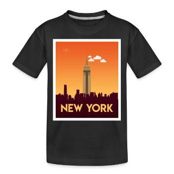 New York Empire skyline morning - Kids' Premium Organic T-Shirt - black - Front