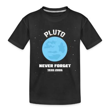 PLUTO NEVER FORGET 1930-2006 - Kinder Premium Bio T-Shirt - Schwarz - Vorne