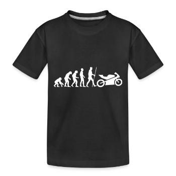 Die Evolution der Menschheit ist das Motorrad - Kinder Premium Bio T-Shirt - Schwarz - Vorne