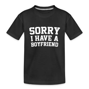 Désolé j'ai un petit copain - T-shirt bio Premium Enfant - noir - Devant