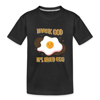Spiegelei / lustig / Geschenk - Kinder Premium Bio T-Shirt - Schwarz - Vorne