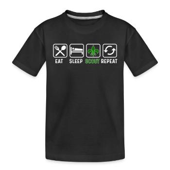 Eat Sleep Scout Repeat - Kinder Premium Bio T-Shirt - Schwarz - Vorne