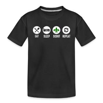 Eat Sleep Scout Repeat - Kinder Premium Bio T-Shirt - Schwarz - Vorne
