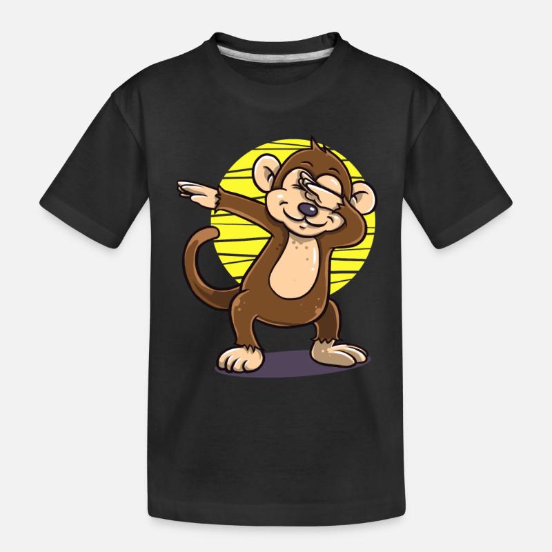 Dabbing dab Affe lustig Geschenk Gruselig Geburt - Kinder Premium Bio T-Shirt - Schwarz