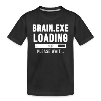 Cerveau exe Chargement en cours ... S'il vous plaît attendre! | cerveau exe - T-shirt bio Premium Enfant - noir - Devant