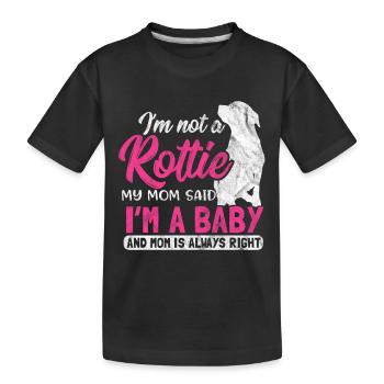 Shirt als Geschenk für Rottweiler Mama - Kinder Premium Bio T-Shirt - Schwarz - Vorne