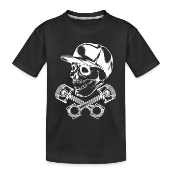piston du crâne blanc - T-shirt bio Premium Enfant - noir - Devant