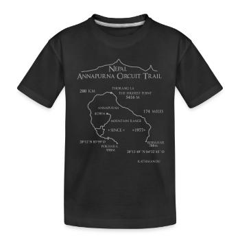 Nepal "Annapurna circuit Trail" - Kinder Premium Bio T-Shirt - Schwarz - Vorne