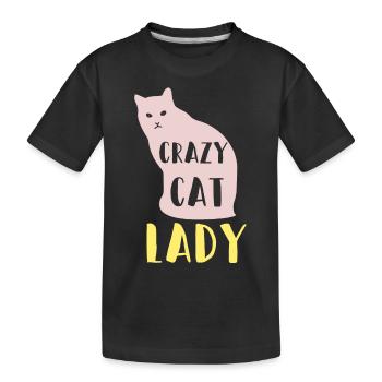 Crazy Cat Lady - Kids' Premium Organic T-Shirt - black - Front