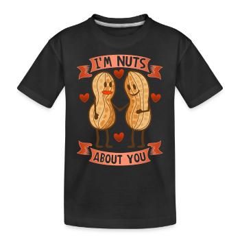 Nuts Nüsse Valentinstag Geschenk Liebe Paare - Kinder Premium Bio T-Shirt - Schwarz - Vorne